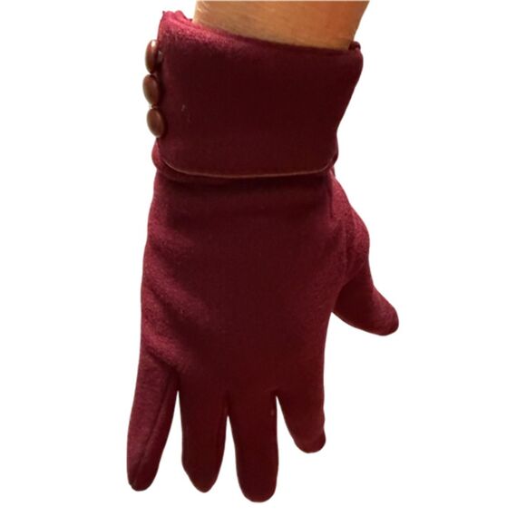 Burgundy Fashion Fleece Gloves Size One Size - Picture 6 of 6